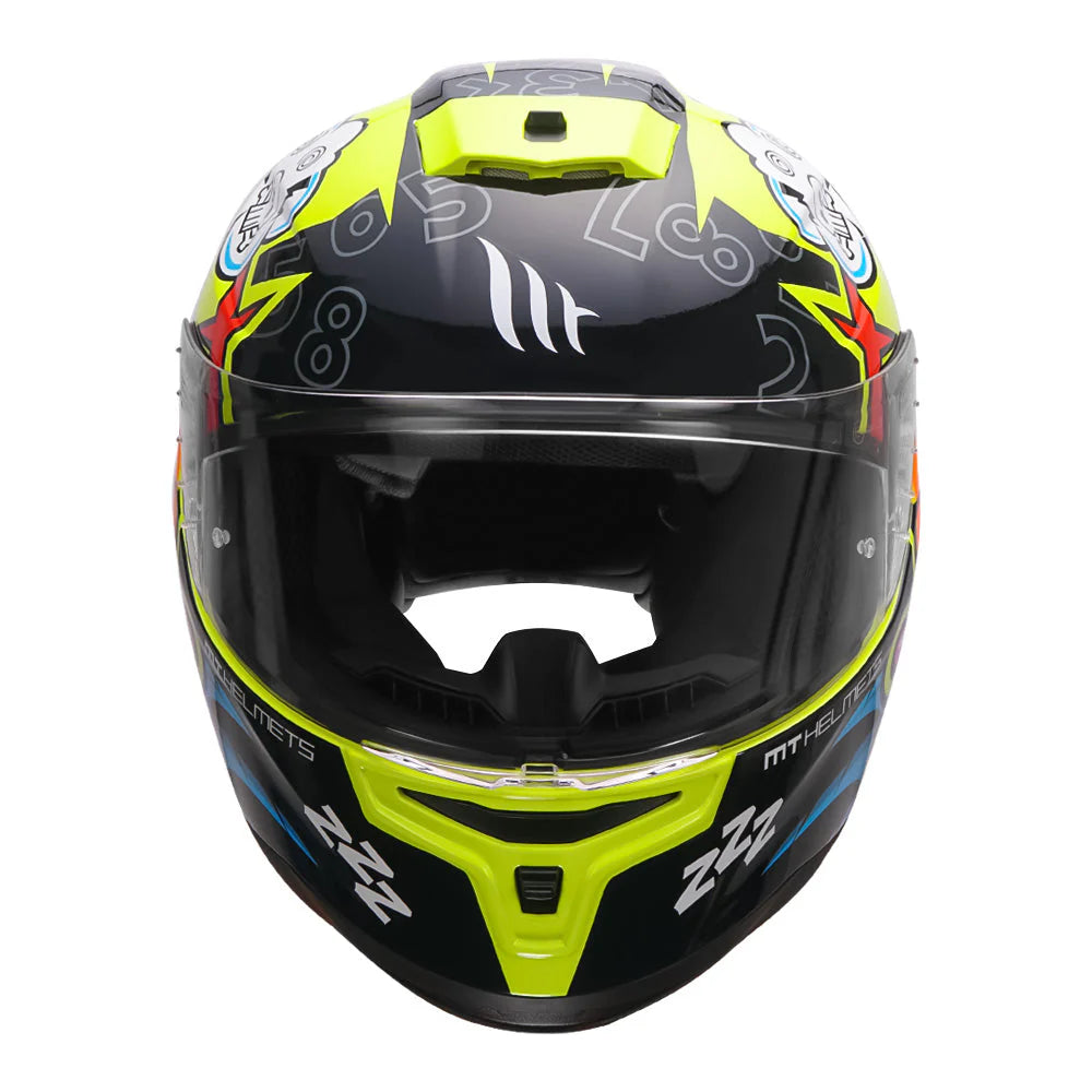 MT HUMMER BRAAP HELMET - GLOSS FLURO YELLOW