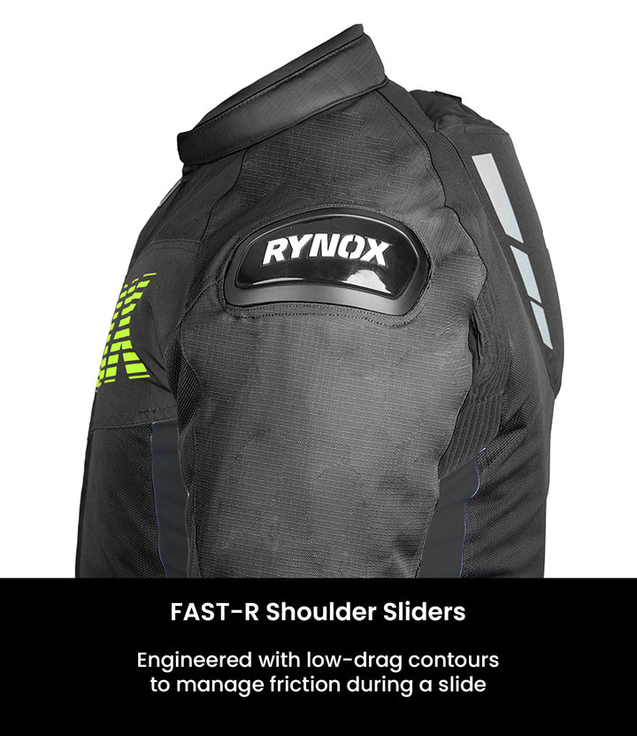 RYNOX DELTA GT JACKET - BLACK HI-VIZ GREEN