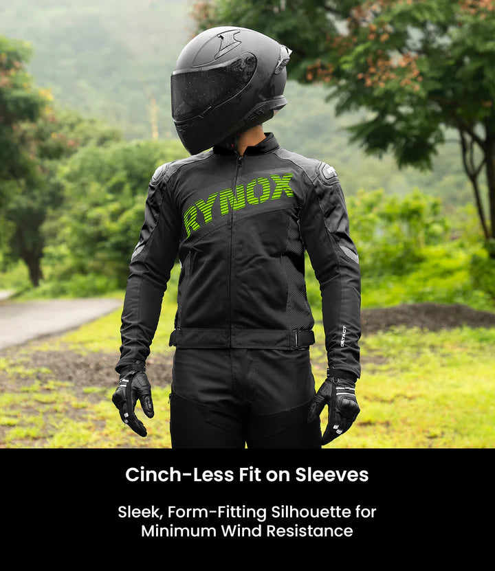 RYNOX DELTA GT JACKET - BLACK HI-VIZ GREEN