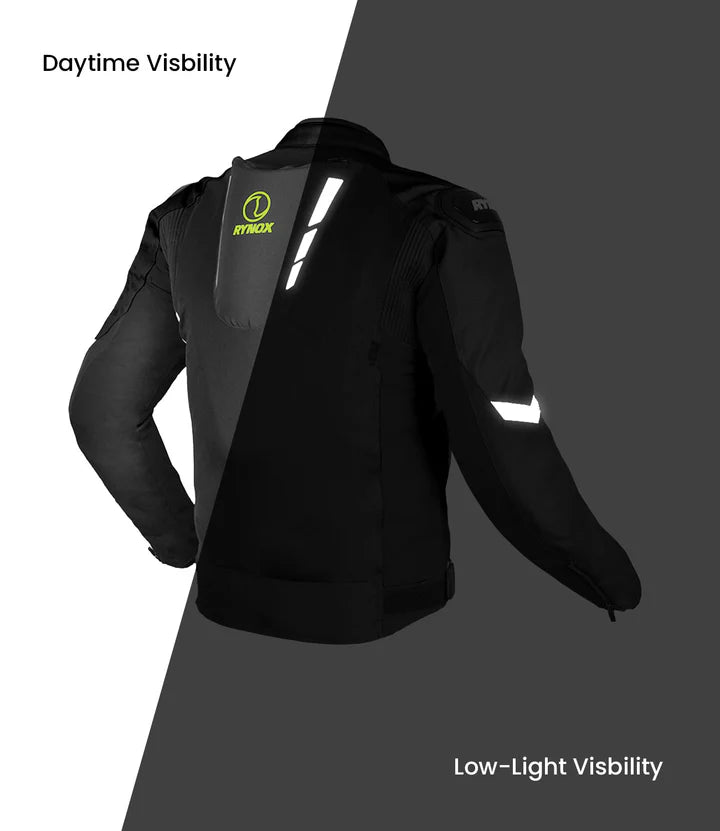 RYNOX DELTA GT JACKET - BLACK HI-VIZ GREEN