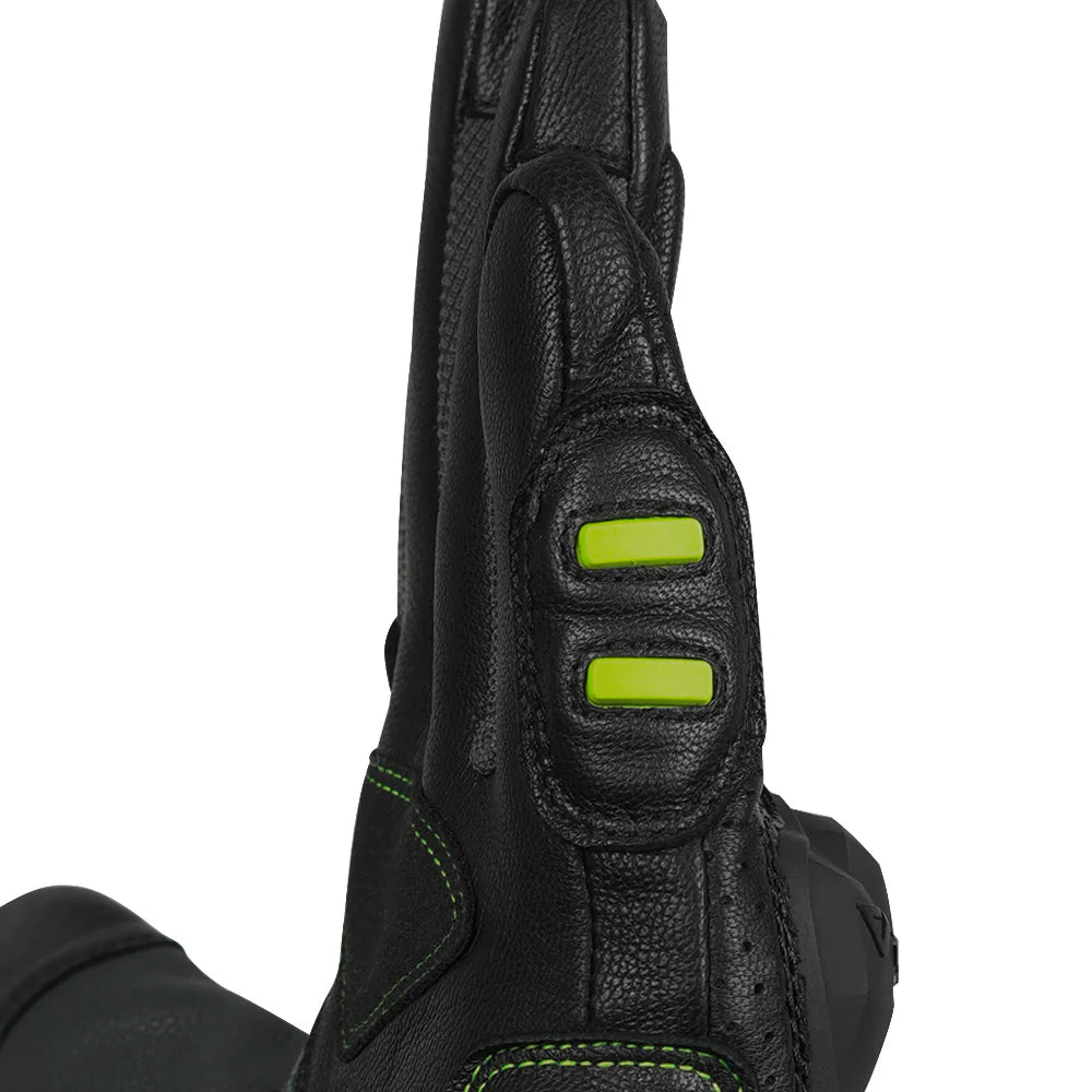 KORDA GUARD SEMI GAUNTLET RIDING GLOVES - FLUORESCENT YELLOW