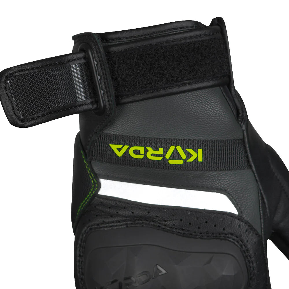 KORDA GUARD SEMI GAUNTLET RIDING GLOVES - FLUORESCENT YELLOW