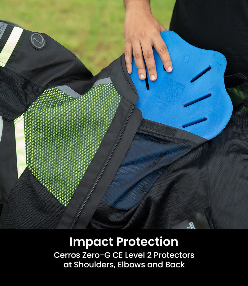 RYNOX HELIUM GT 3 JACKET - HI-VIZ GREEN