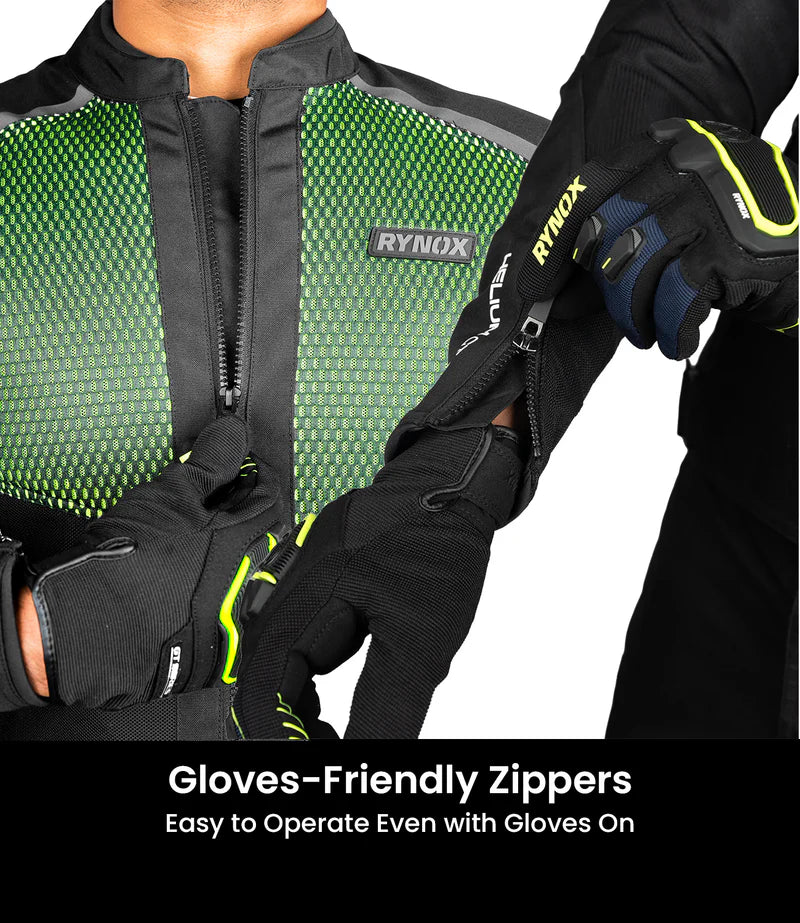 RYNOX HELIUM GT 3 JACKET - HI-VIZ GREEN