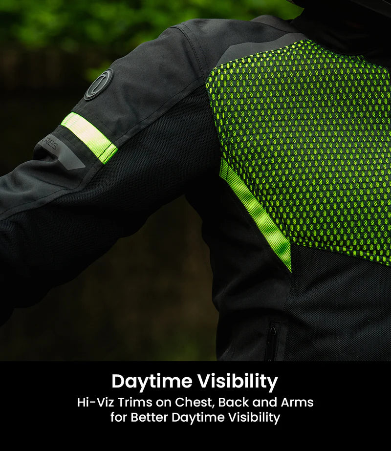 RYNOX HELIUM GT 3 JACKET - HI-VIZ GREEN