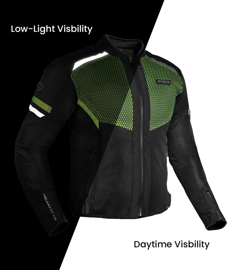 RYNOX HELIUM GT 3 JACKET - HI-VIZ GREEN