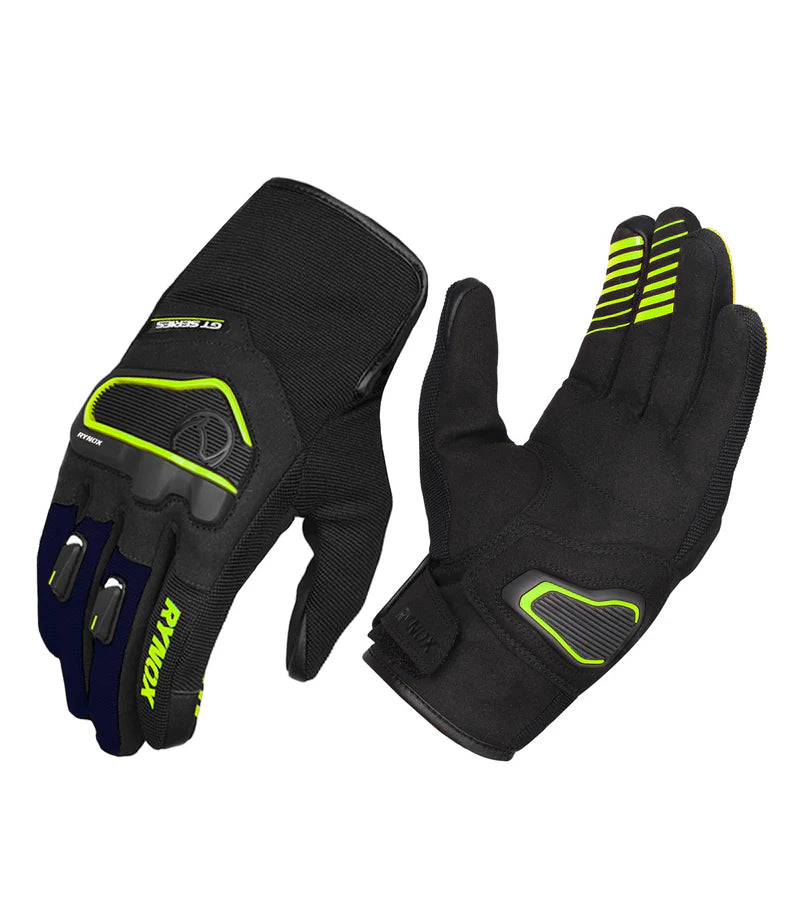 RYNOX HELIUM GT 2 GLOVES - BLACK HI-VIZ GREEN