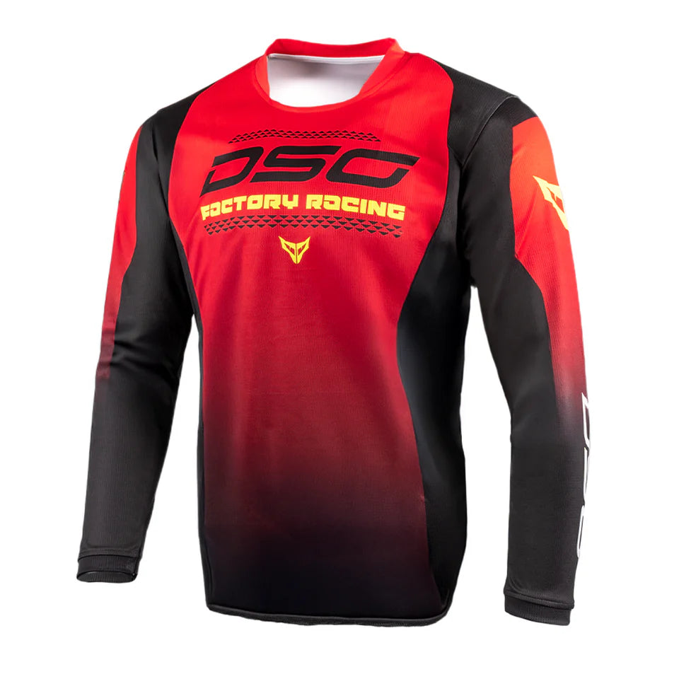 DSG FACTORY RACING JERSEY : BLACK RED GREEN FLUO