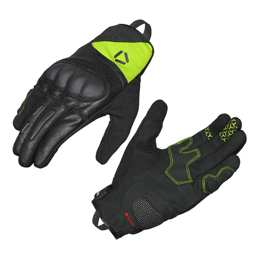 KORDA TRIAD RIDING GLOVES - BLACK & FLUORESCENT YELLOW