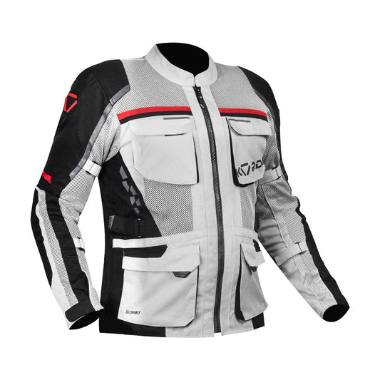 KORDA SUMMIT RIDING JACKET - SILVER & RED