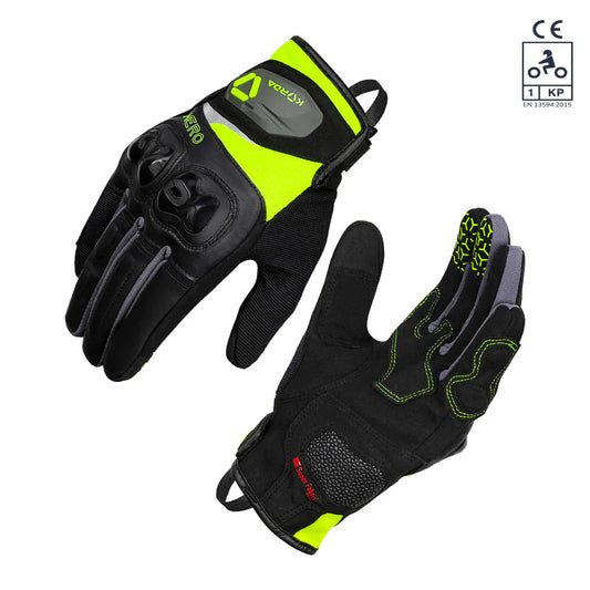 KORDA AERO RIDING GLOVES - FLUORESCENT YELLOW
