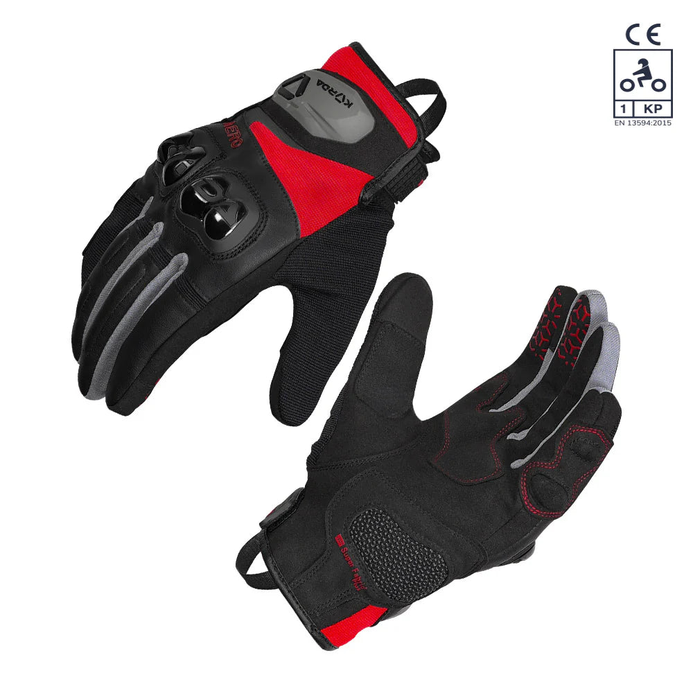 KORDA AERO RIDING GLOVES - RED