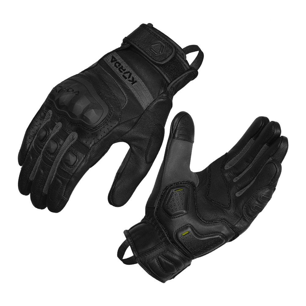 KORDA GUARD SEMI GAUNTLET RIDING GLOVES - BLACK