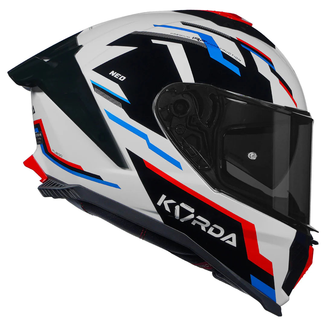 KORDA NEO FUEGO GLOSS WHITE BLUE HELMET