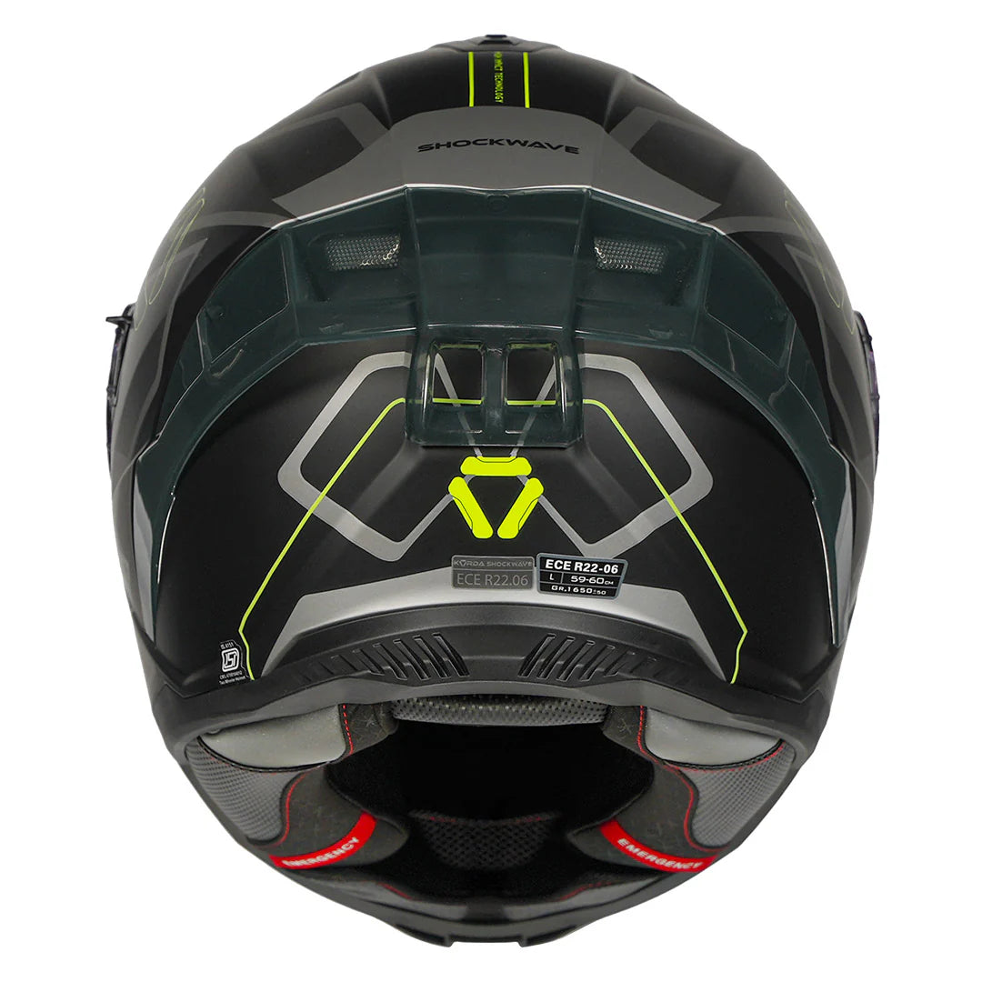 KORDA SHOCKWAVE FLOW MATT FL YELLOW HELMET