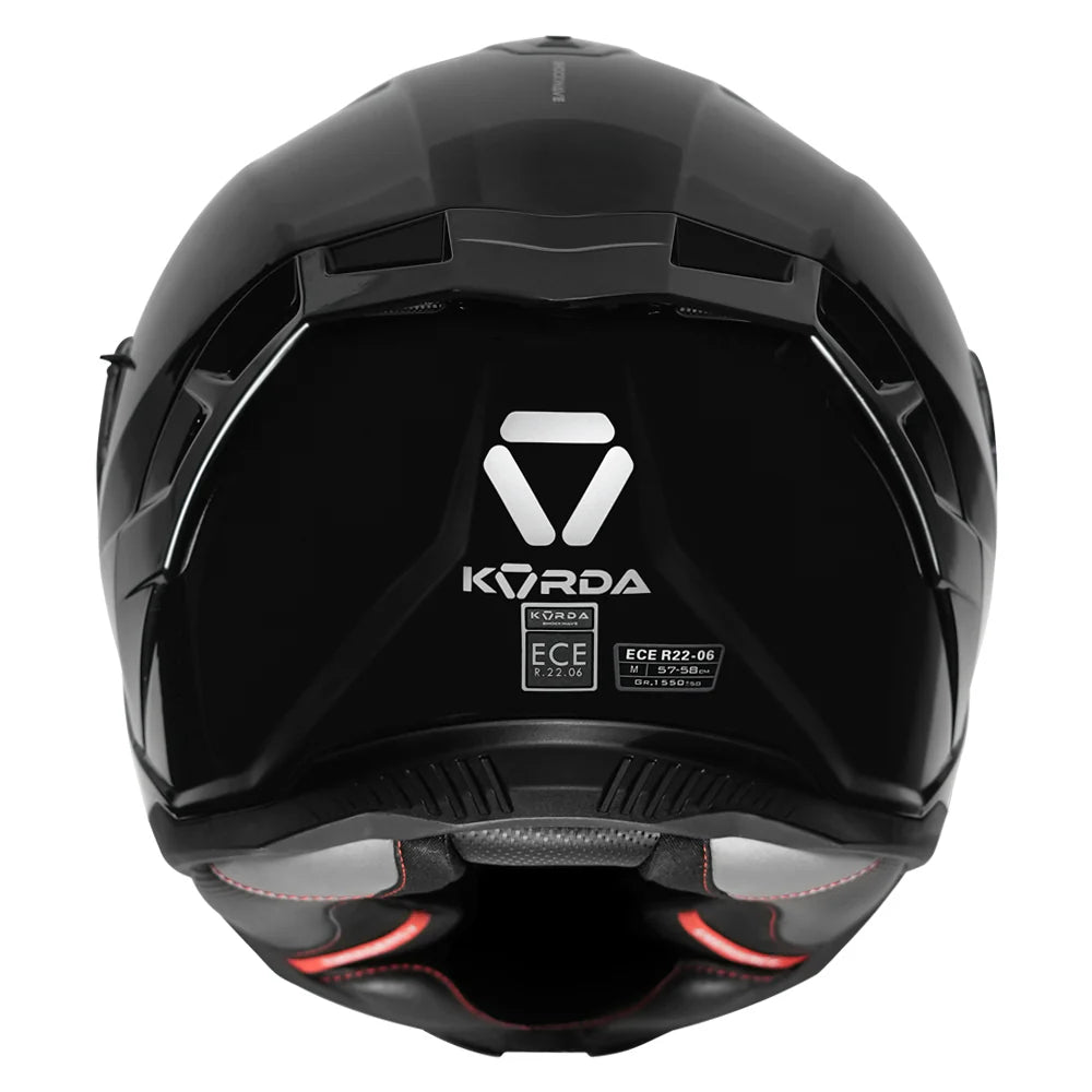 KORDA SHOCKWAVE SOLID GLOSS BLACK HELMET
