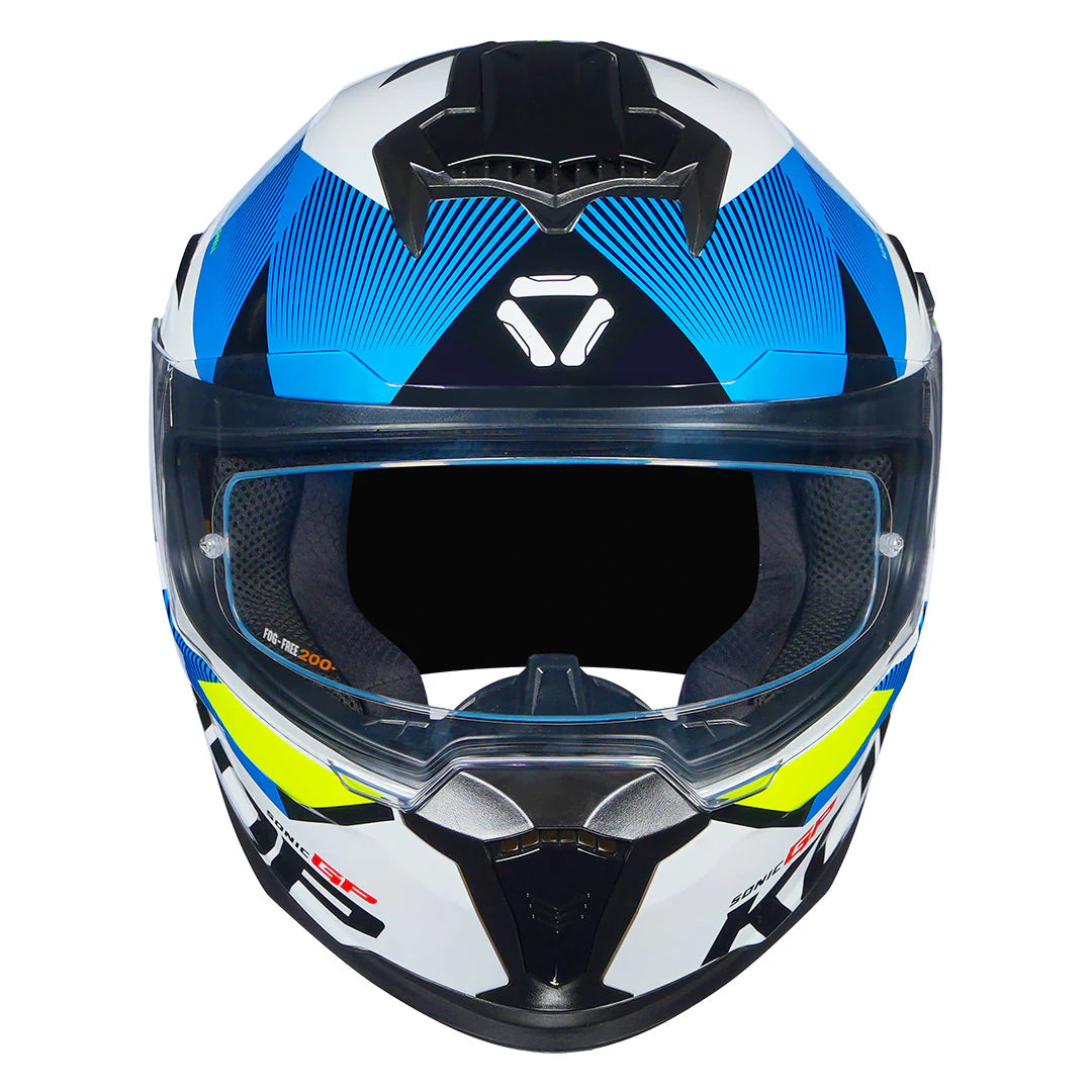 KORDA SONIC GP BRAVE HELMET - SOLID WHITE FL YELLOW