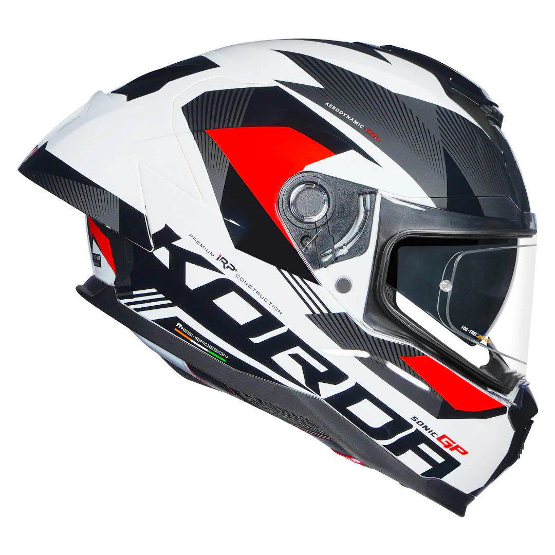KORDA SONIC GP BRAVE HELMET - GLOSS WHITE RED