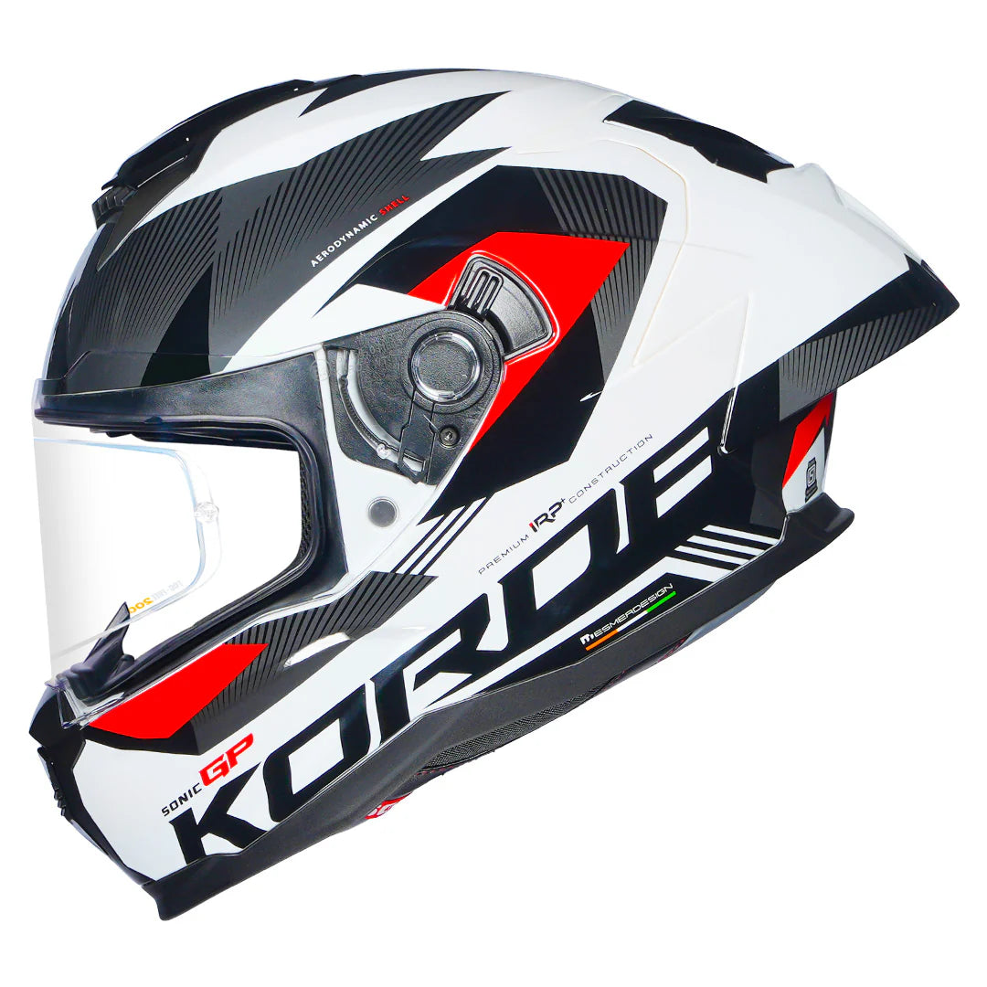 KORDA SONIC GP BRAVE HELMET - GLOSS WHITE RED