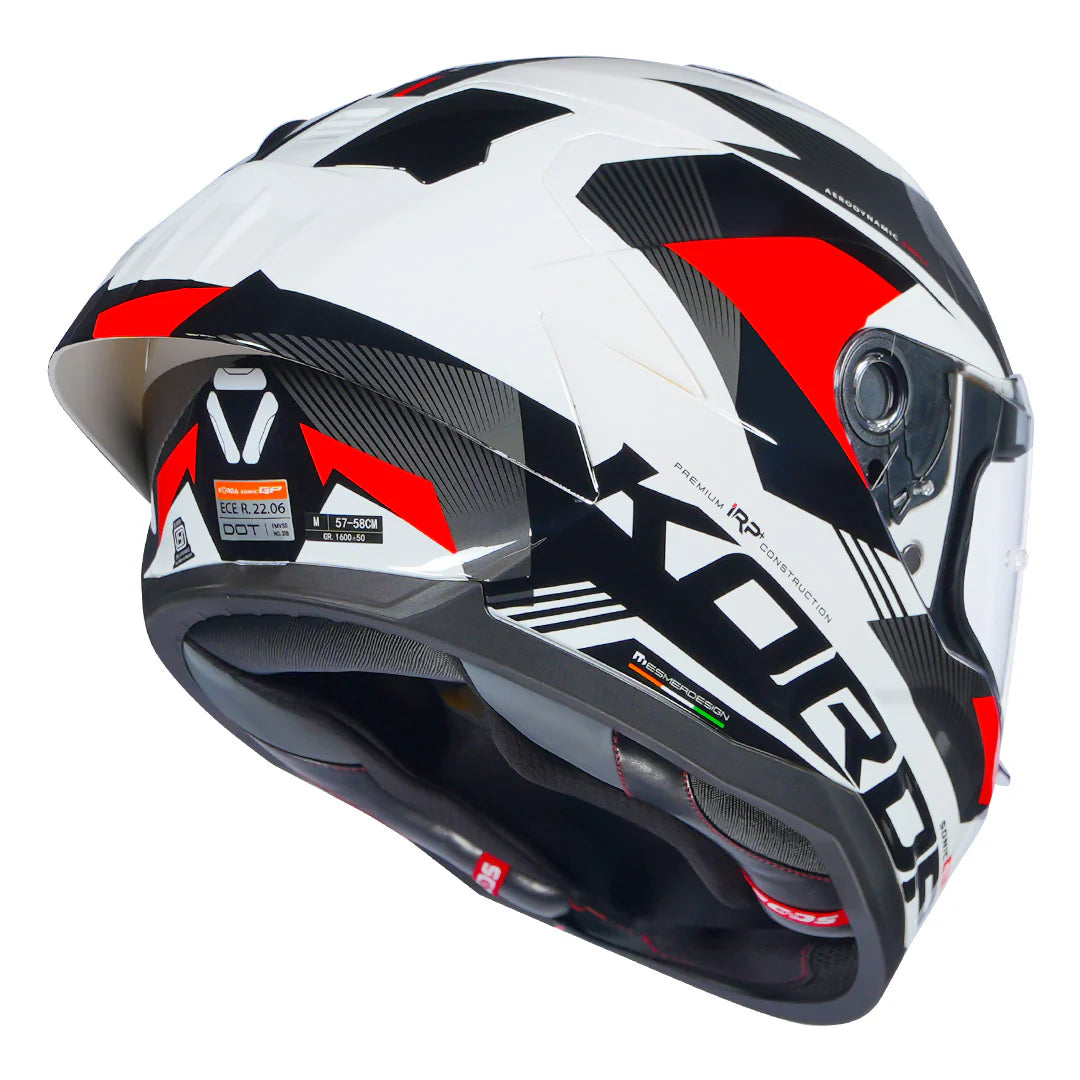 KORDA SONIC GP BRAVE HELMET - GLOSS WHITE RED