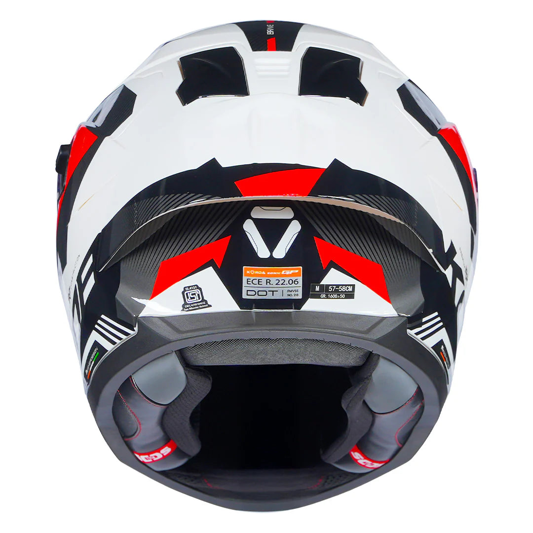 KORDA SONIC GP BRAVE HELMET - GLOSS WHITE RED