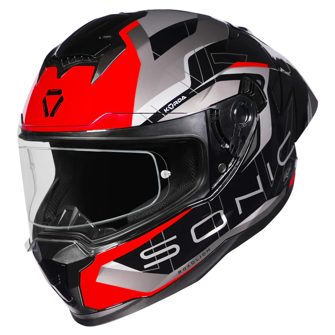 KORDA SONIC GP ROADLION HELMET - BLACK RED