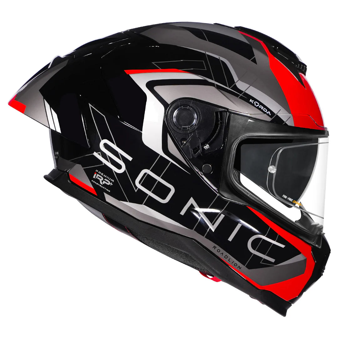 KORDA SONIC GP ROADLION HELMET - BLACK RED