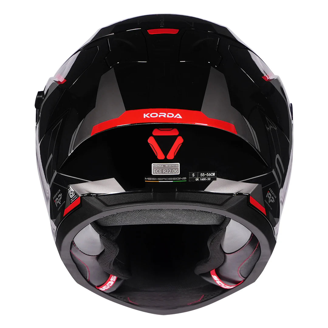 KORDA SONIC GP ROADLION HELMET - BLACK RED