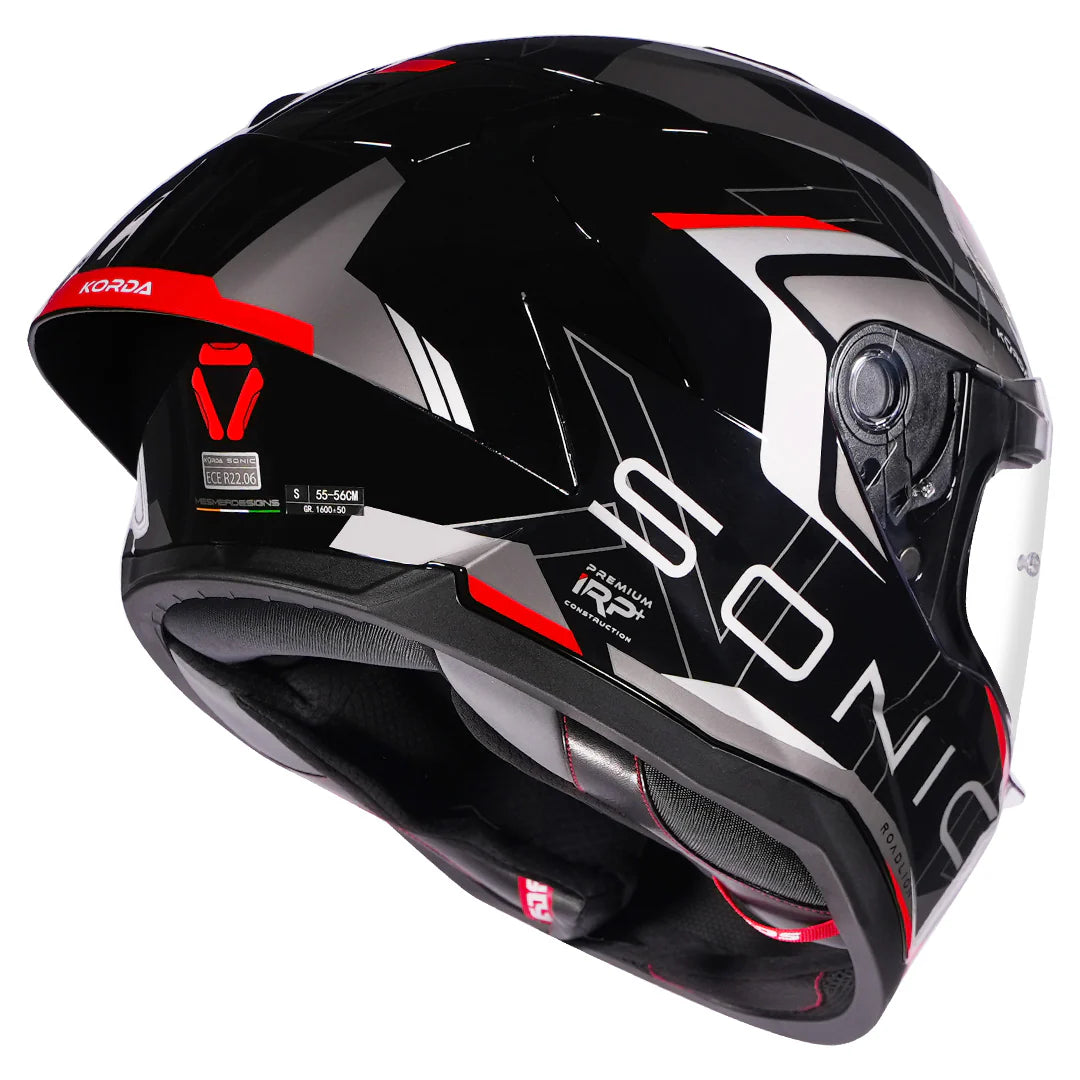 KORDA SONIC GP ROADLION HELMET - BLACK RED