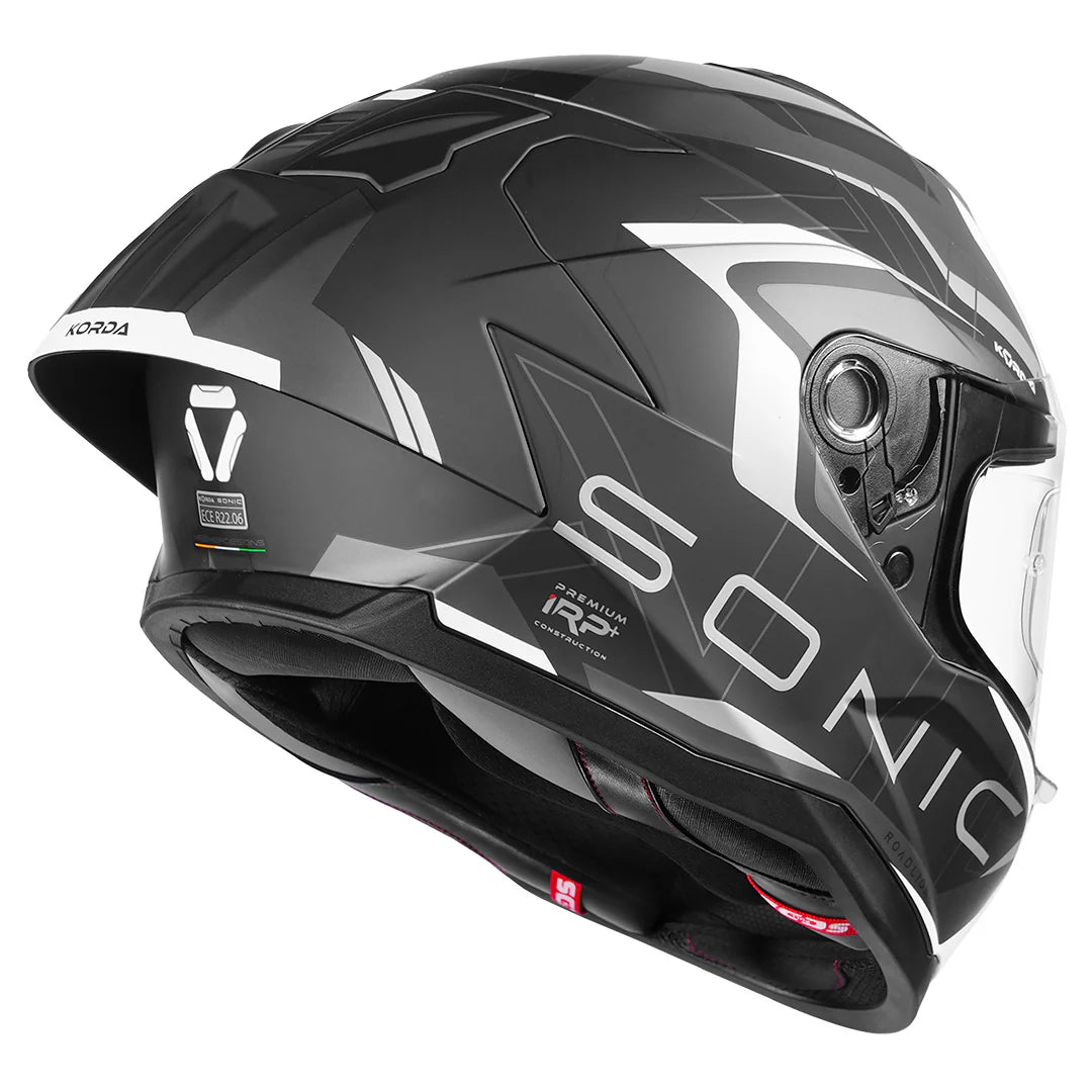 KORDA SONIC GP ROADLION HELMET - BLACK GREY
