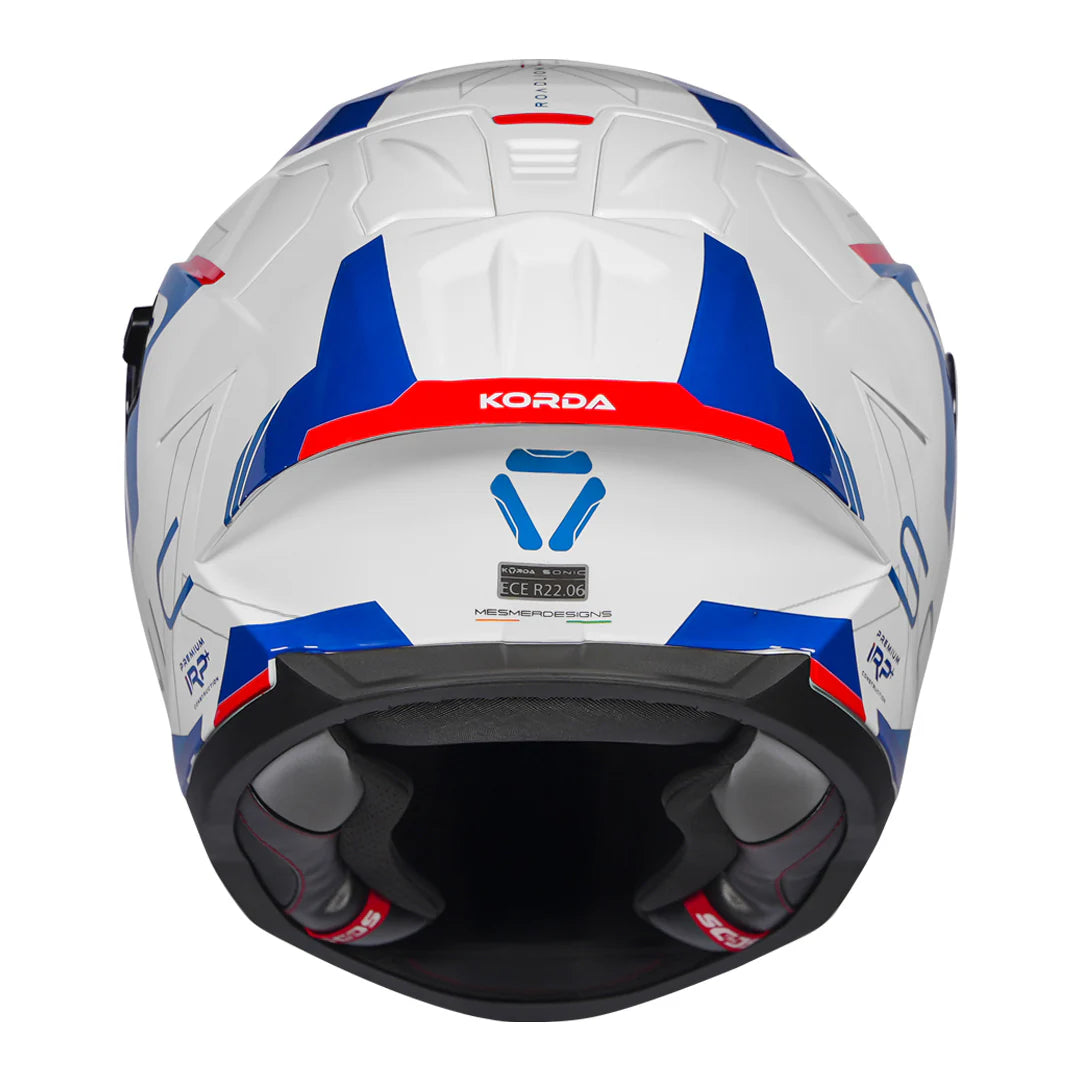 KORDA SONIC GP ROADLION HELMET - WHITE BLUE