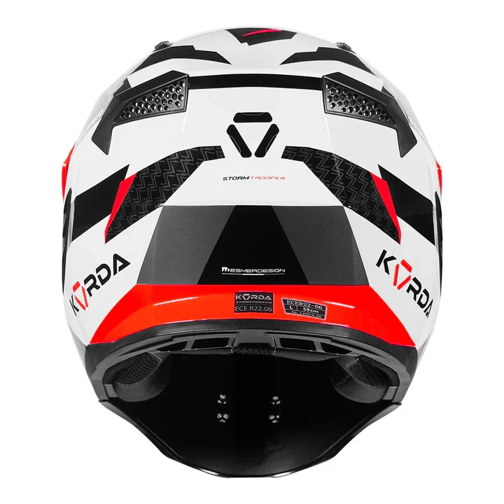 KORDA STROMTROOPER XOE HELMET - GLOSS WHITE RED