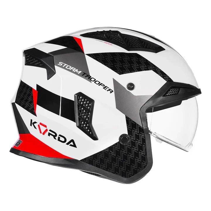 KORDA STROMTROOPER XOE HELMET - GLOSS WHITE RED