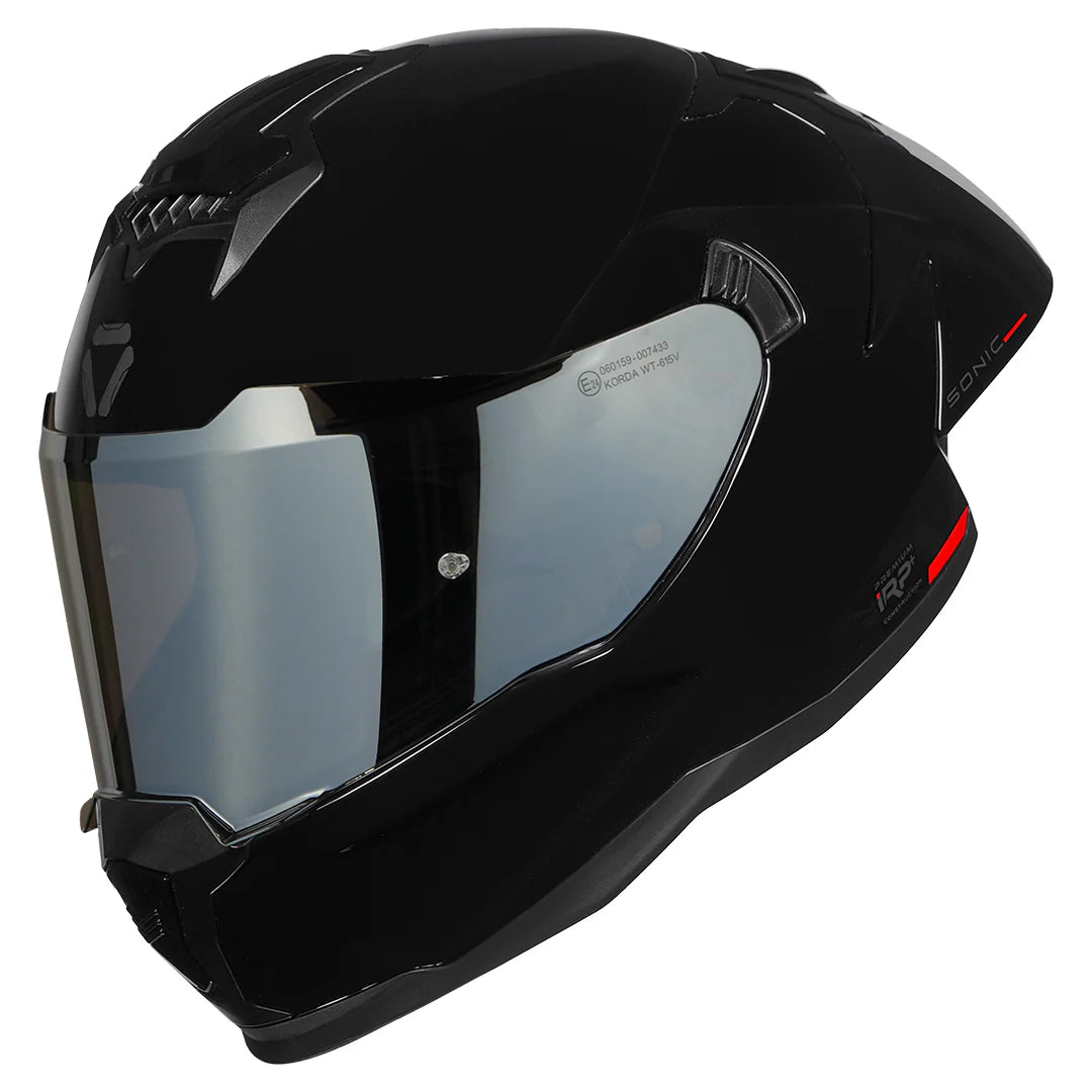 KORDA SONIC GP HELMET - SOLID GLOSS BLACK