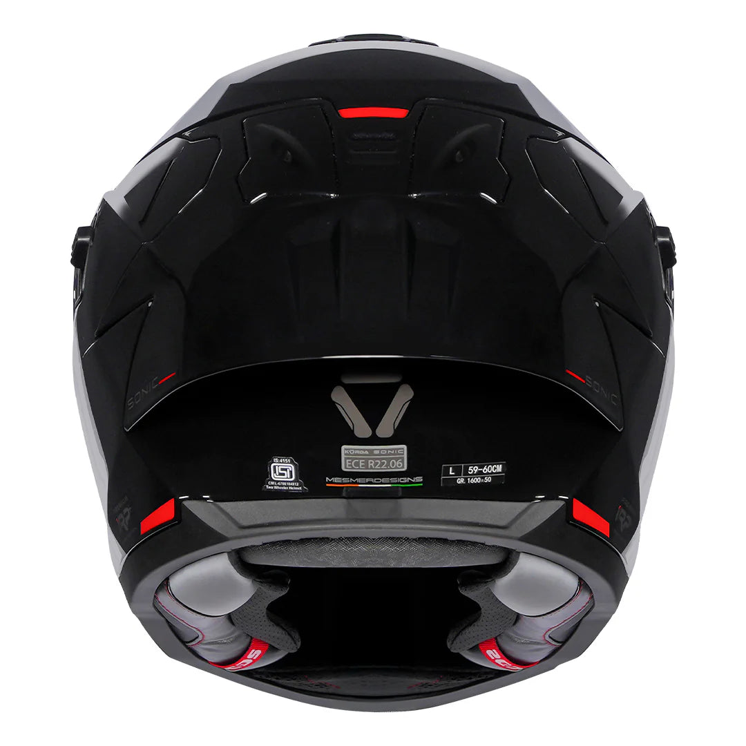 KORDA SONIC GP HELMET - SOLID GLOSS BLACK