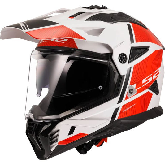 LS2 MX436 PIONEER II HELMET - HILL WHITE RED