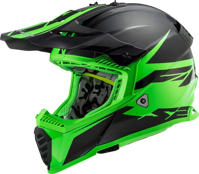 LS2 MX437 FAST EVO ROAR MATT-GLOSS BLACK GREEN