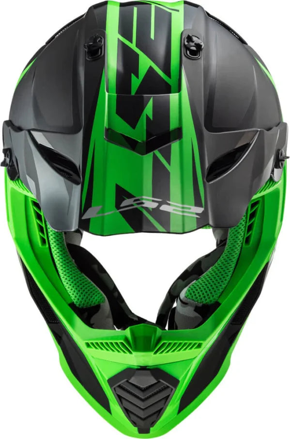 LS2 MX437 FAST EVO ROAR MATT-GLOSS BLACK GREEN