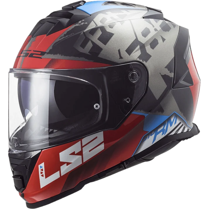 LS2 FF800 STORM II SPRINTER TITANIUM HELMET - BLACK RED