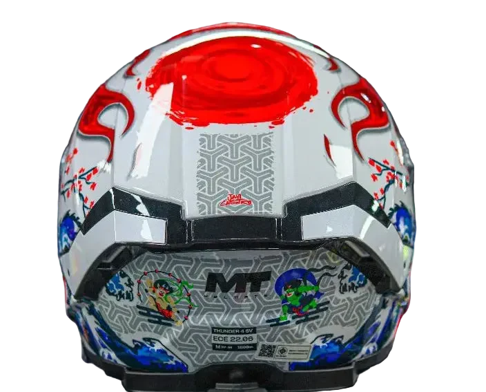 MT THUNDER 4 SV YAMANAKA JAPAN A5 HELMET - GLOSS WHITE RED BLUE