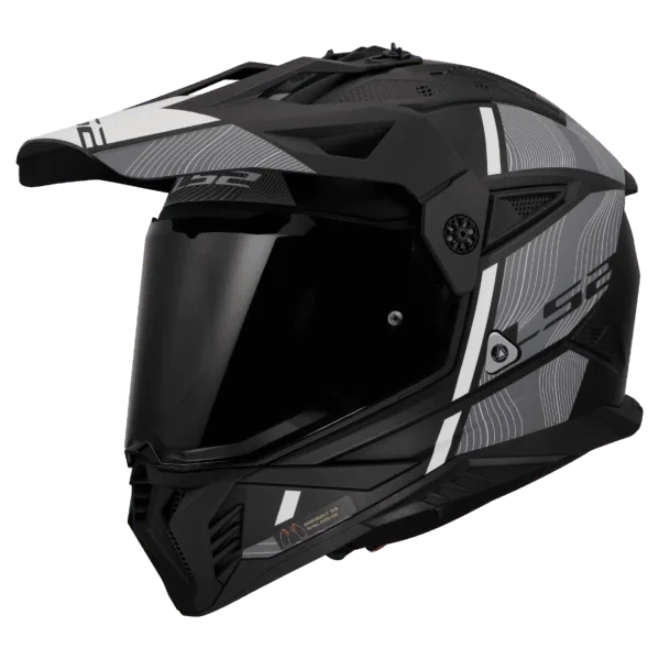 LS2 MX436 PIONEER II HELMET - HILL MATT BLACK WHITE