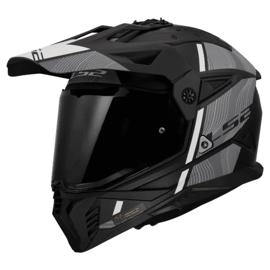 LS2 MX436 PIONEER II HELMET - HILL MATT BLACK WHITE