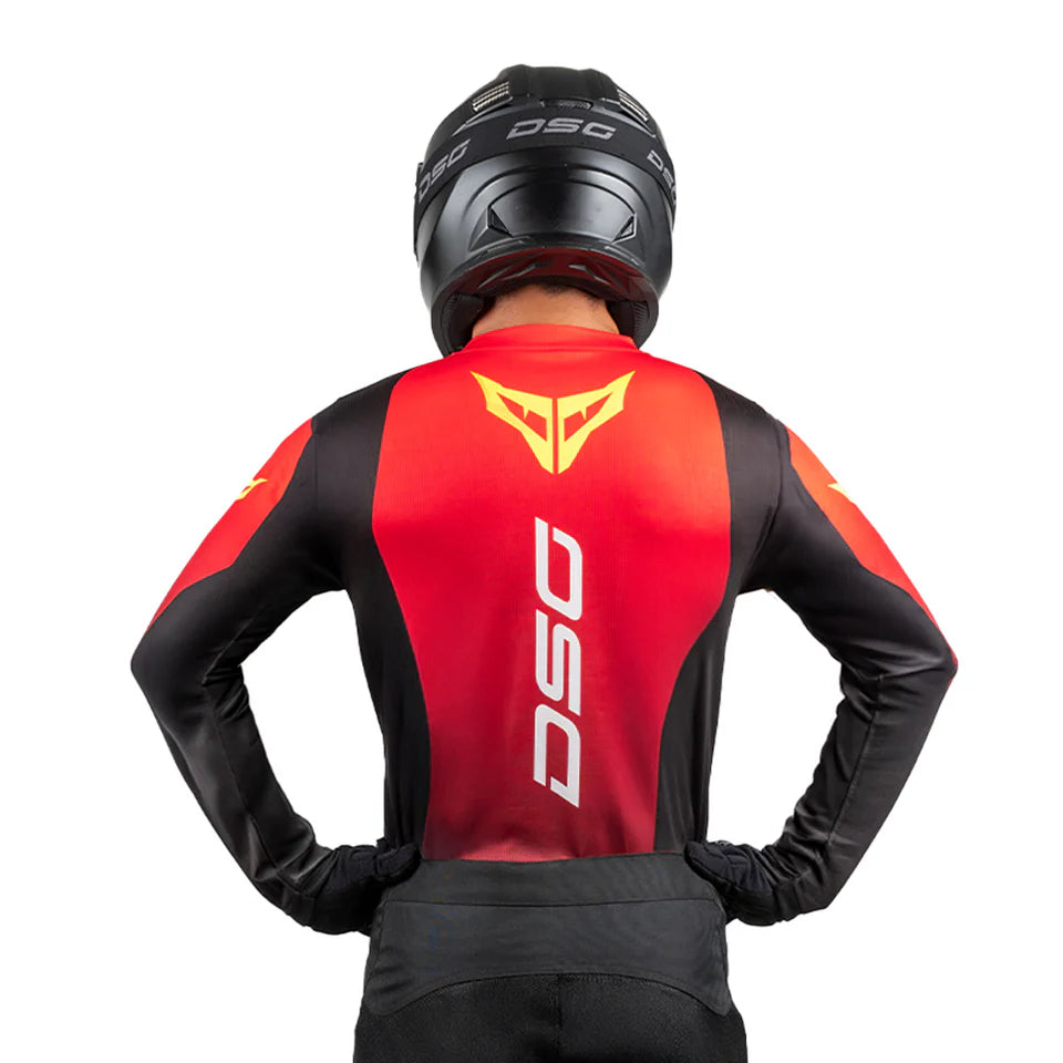 DSG FACTORY RACING JERSEY : BLACK RED GREEN FLUO