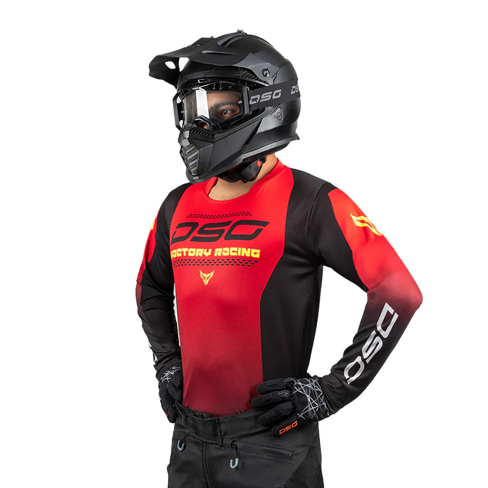 DSG FACTORY RACING JERSEY : BLACK RED GREEN FLUO