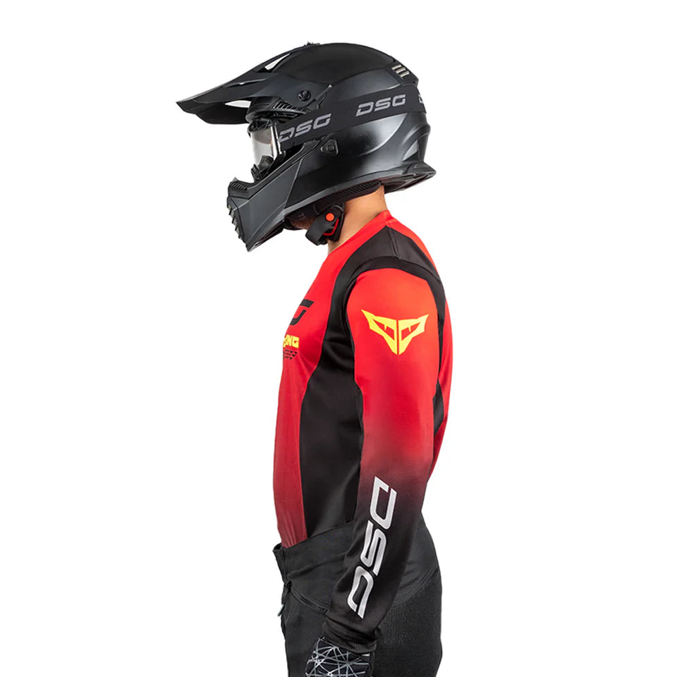 DSG FACTORY RACING JERSEY : BLACK RED GREEN FLUO