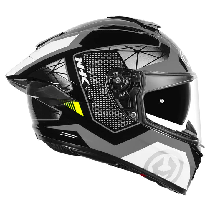 NHK K5R COMMUTRACK BLACK AND  SILVER GLOSSY HELMET