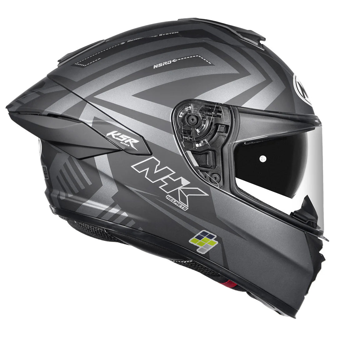 NHK K5R IRIDIUM BLACK PEARL GREY MATT HELMET