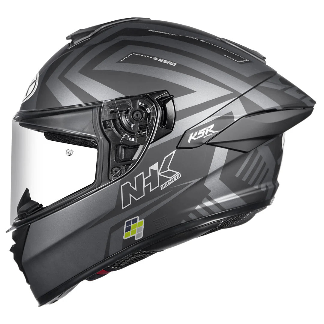 NHK K5R IRIDIUM BLACK PEARL GREY MATT HELMET