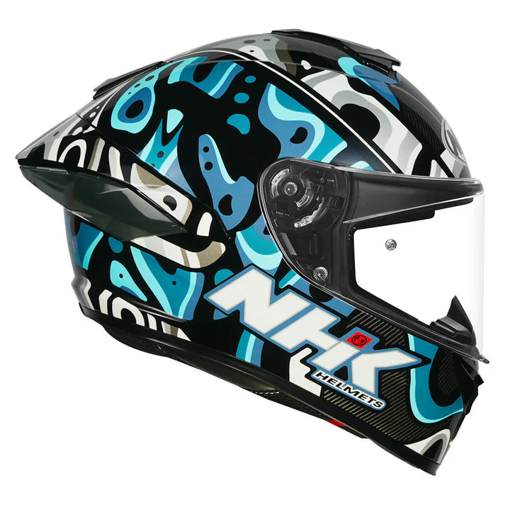 NHK K5R NEBULA BLACK BLUE GLOSSY FINISH HELMET