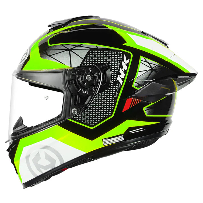 NHK K5R COMMUTRACK BLACK AND GREEN GLOSSY HELMET